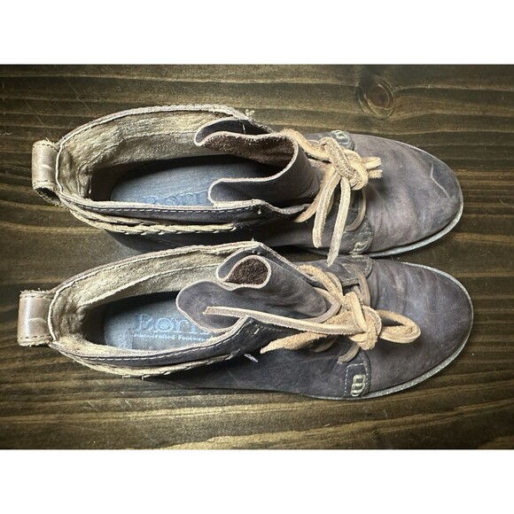 Born Temple Booties Leather Distressed Brown Ankle Lace Up Boots Women's‎ 9 - Picture 6 of 13